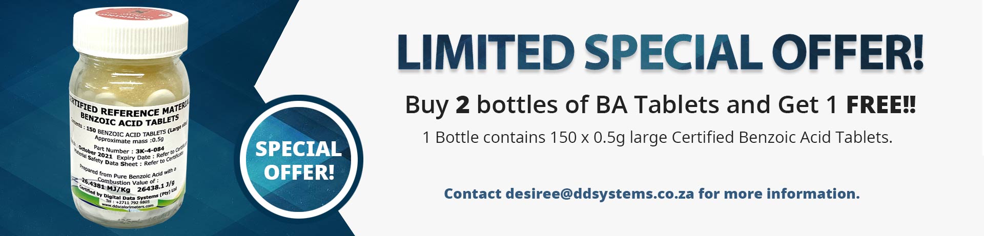 Benzoic Acid Tablets Special Offer | DDS Calorimeters 